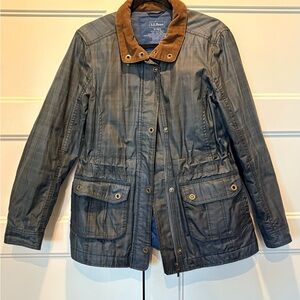 Vintage L.L. Bean Women's Waxed Utility Jacket with Corduroy Collar